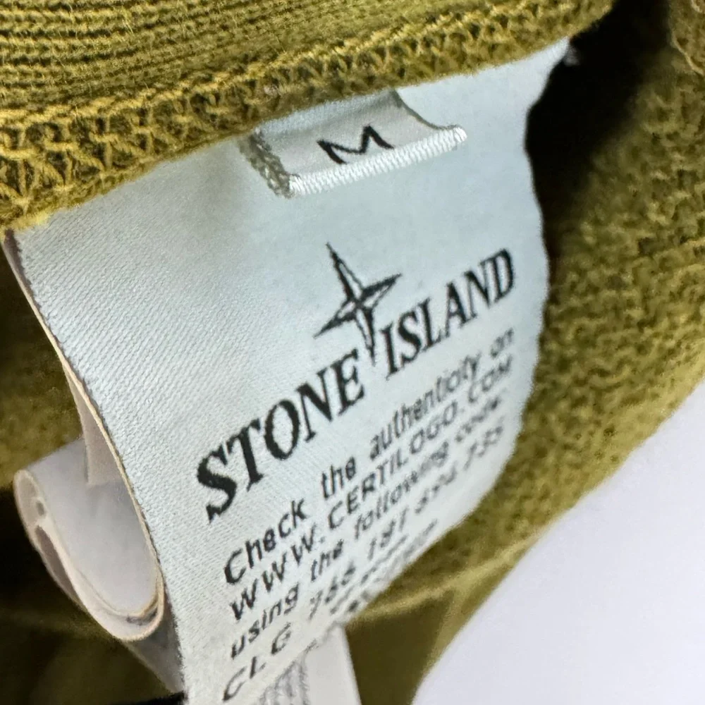 Stone Island Crewneck Sweatshirt Yellow Green Men’s Size Medium - Picture 4 of 7